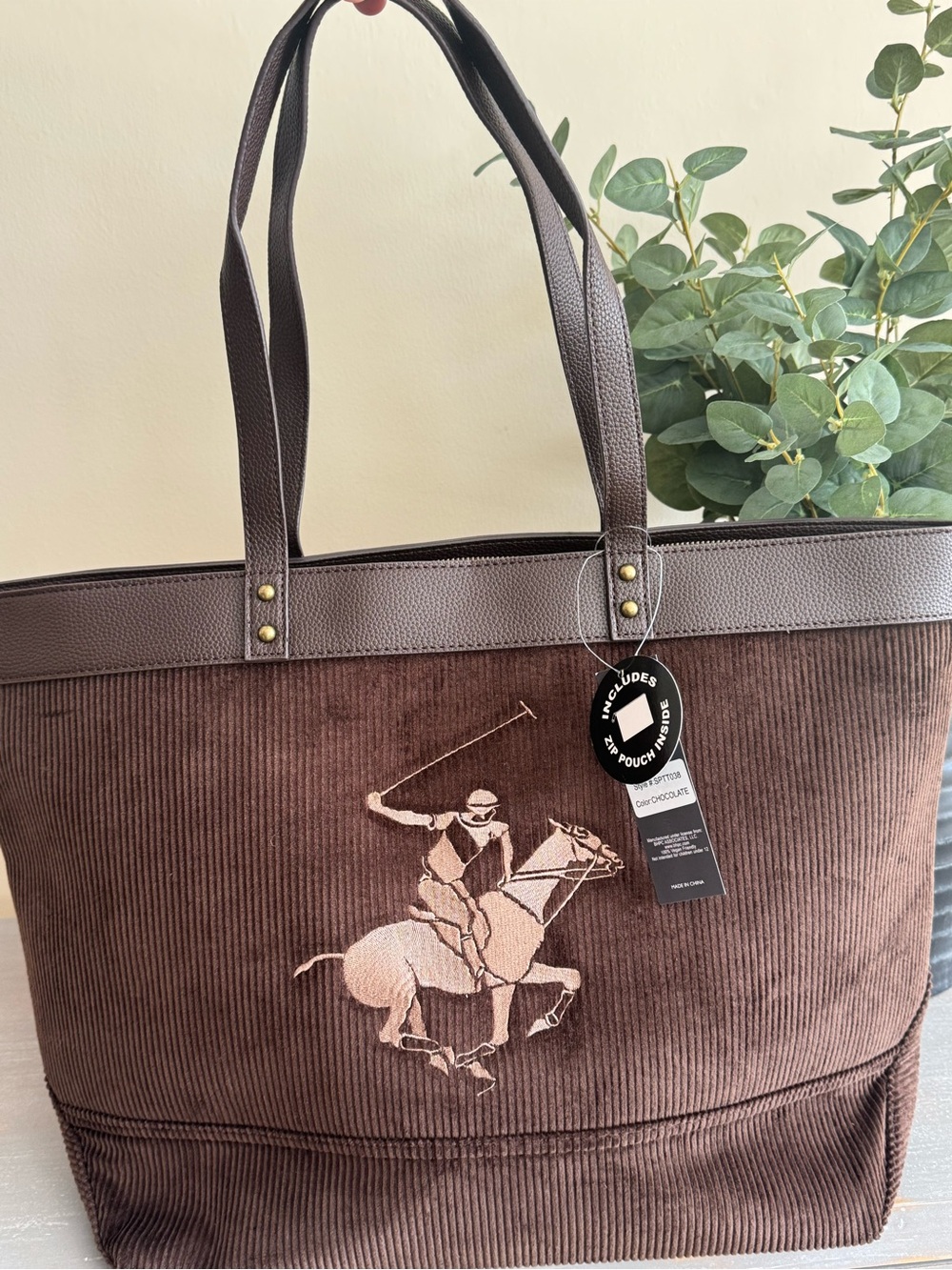 Beverly Hills Polo Club Tote - Chocolate brown